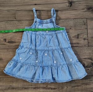 Zara Light Blue Denim Sundress with Daisy Embroidery
